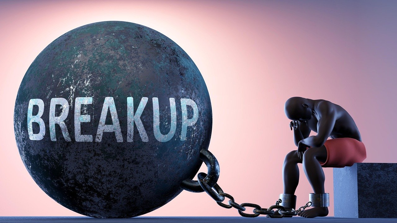breakup, stress, sorrow, worry, weight, prisoner, suffer, chains, stigma, burden, strain, attachment, anxiety, grievance, life, slave, gloomy, dark, shadow, dim, black, arrest, rusty